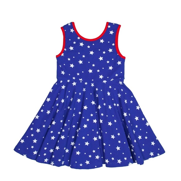 ❤️Sz 7/8 Eleanor Rose red, white & blue star dress with pockets! - Picture 3 of 6